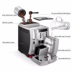 DeLonghi De'Longhi Magnifica XS Compact Fully Automatic Espresso and Cappuccino Maker - Black and Silver thumbnail 3
