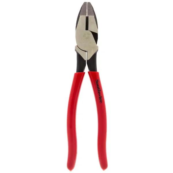 Southwire 9 in. Hi-Leverage Side Cutting Pliers with Crimper and Dipped Handles