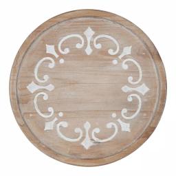 Kate and Laurel Sherald 11 in. White Round Wood Pedestal Tray with Metal Stand thumbnail 4