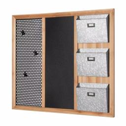 StyleWell 3-Section Wood and Metal Wall-Mount Organizer with Chalkboard thumbnail 6