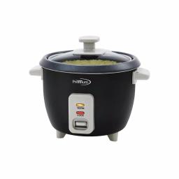 PREMIUM 6-Cup Black Rice Cooker and Steamer with Non-Stick Pot and Tempered Glass Lid thumbnail 3