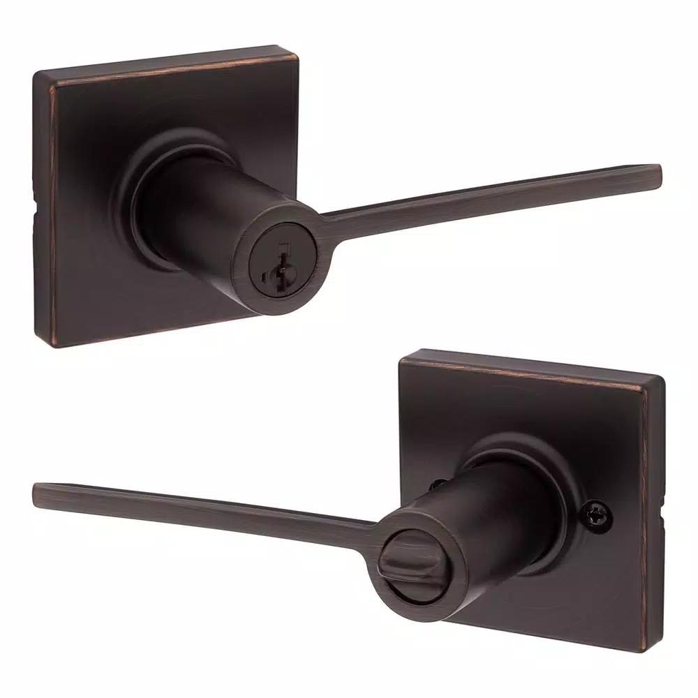 Kwikset Ladera Venetian Bronze Exterior Entry Door Lever with SmartKey Security