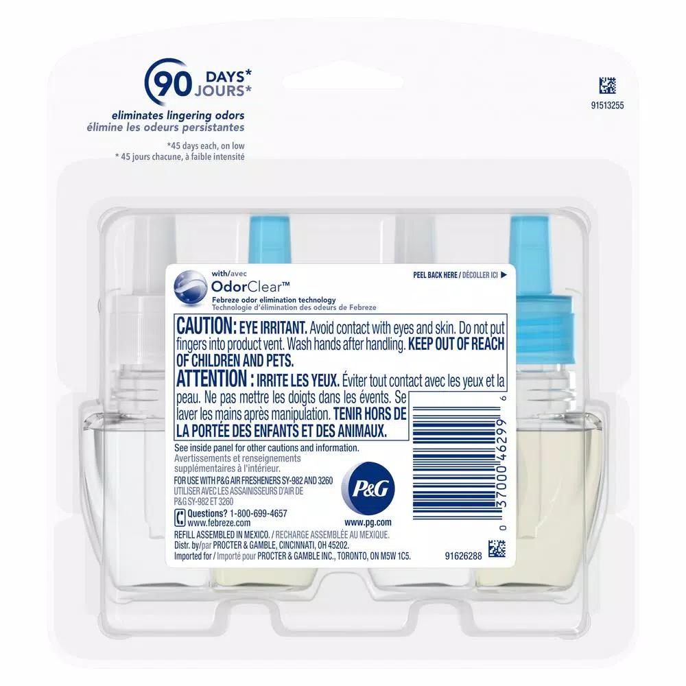 Febreze Plug-In Air Freshener Refill, Linen and Sky Dual Scented Oil, 2-Pack