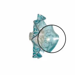 LITTON LANE Wavy Aquamarine and Gray Glass Wall Plate - Scalloped Decorative Wall Decor thumbnail 4