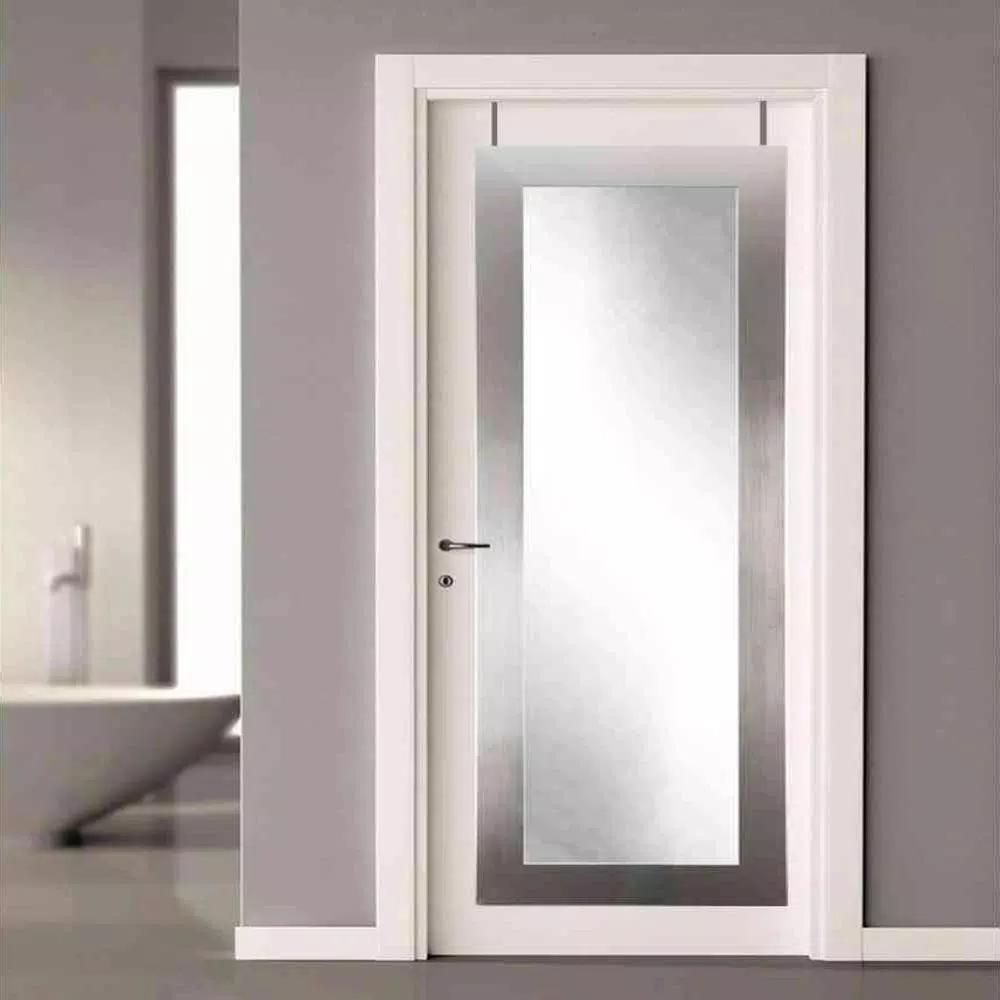 BrandtWorks Modern Silver Composite Framed Full Length Mirror with Door Hooks, 71 in. x 21.5 in.
