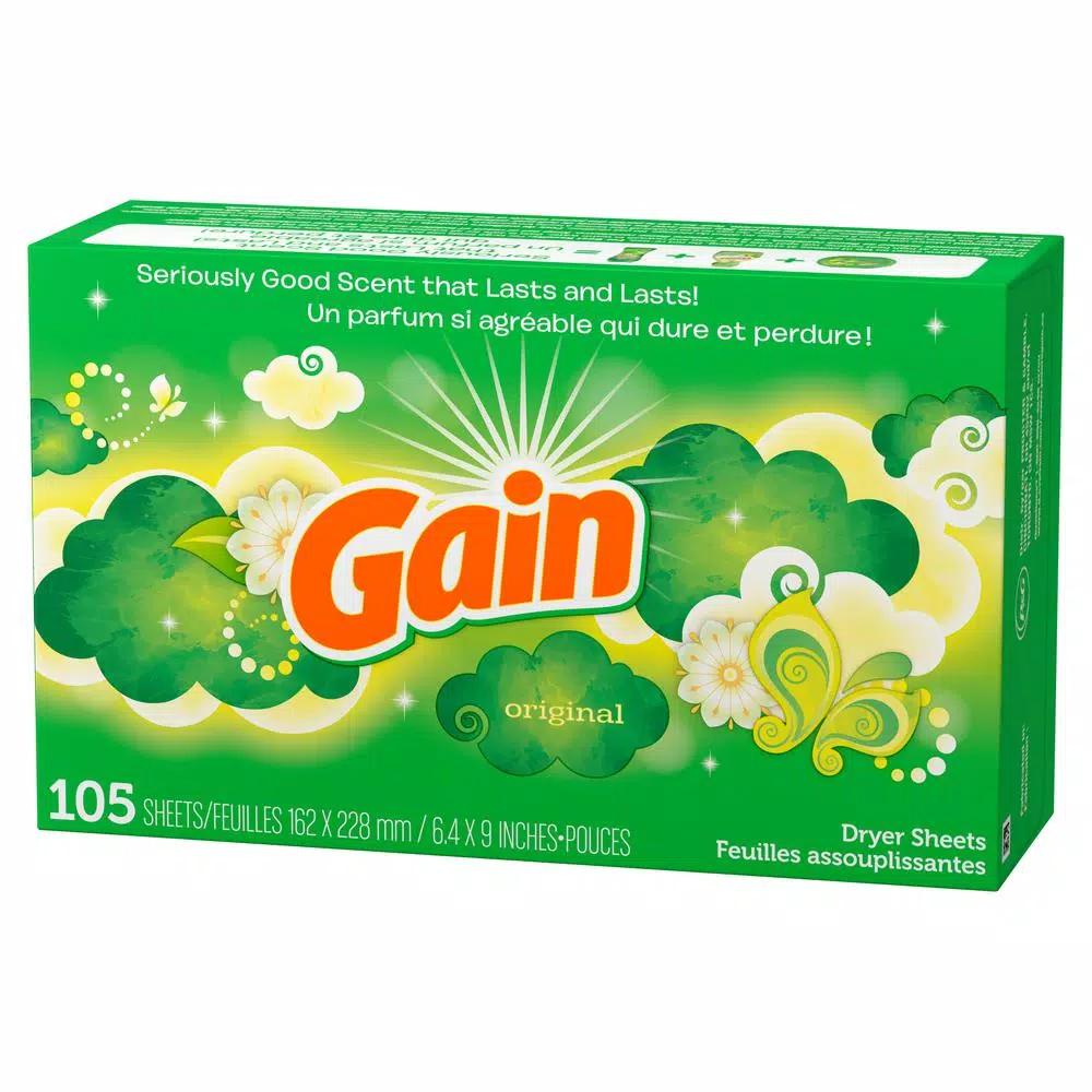 Gain Moonlight Breeze Dryer Sheets, Original Scent, 105-Count (6-Pack, 630 Sheets Total)