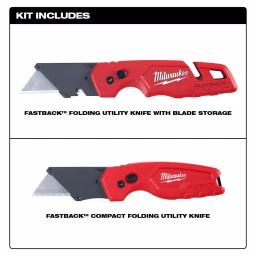Milwaukee 6-in-1 Electrician Combination Pliers and FASTBACK Utility Knife 2-Pack Set thumbnail 3
