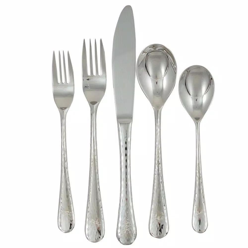 Ginkgo Shimmer 20-Piece Stainless Steel Flatware Service for 4