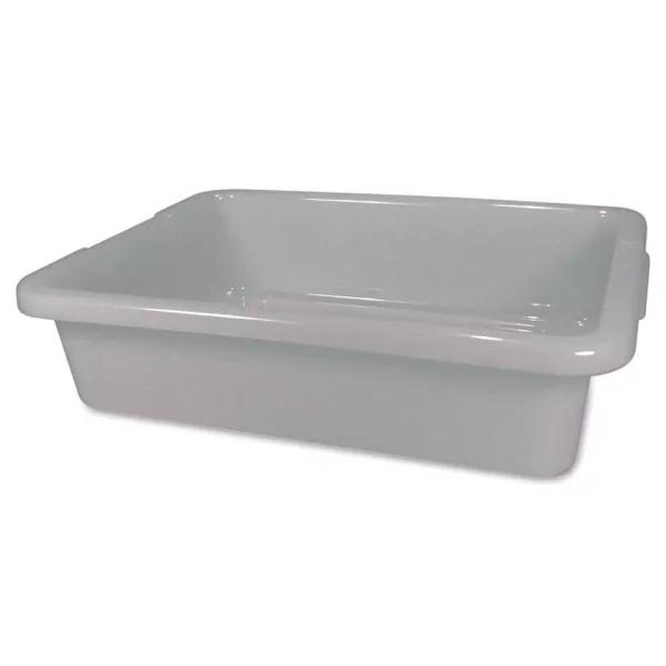 Rubbermaid Commercial Products 16 Qt. Heavy-Duty Plastic Bus/Utility Box, Gray