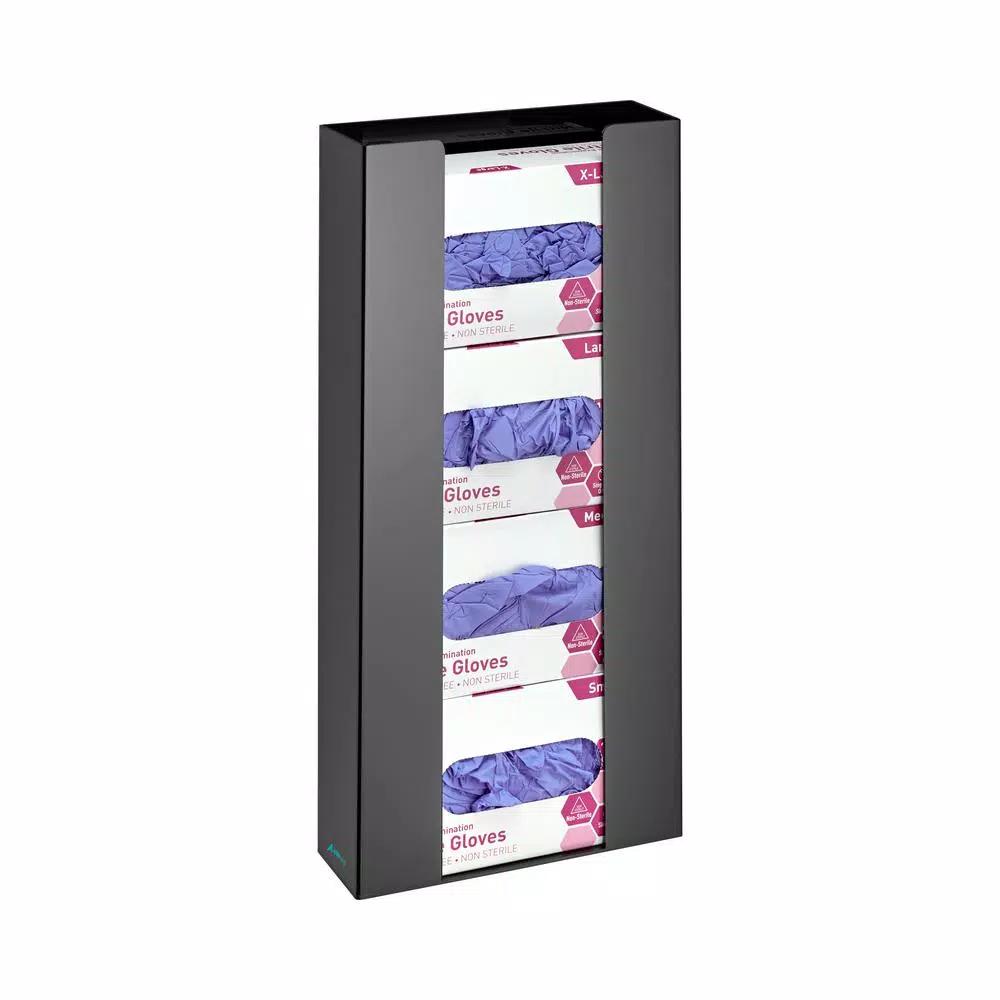 AdirMed Quad Box Capacity Acrylic Black Glove Dispenser