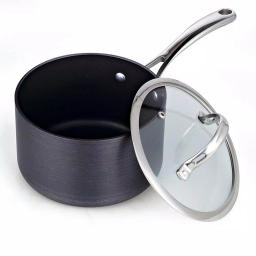 Cooks Standard 3 Qt. Hard-Anodized Aluminum Nonstick Saucepan with Glass Lid, Black thumbnail 4