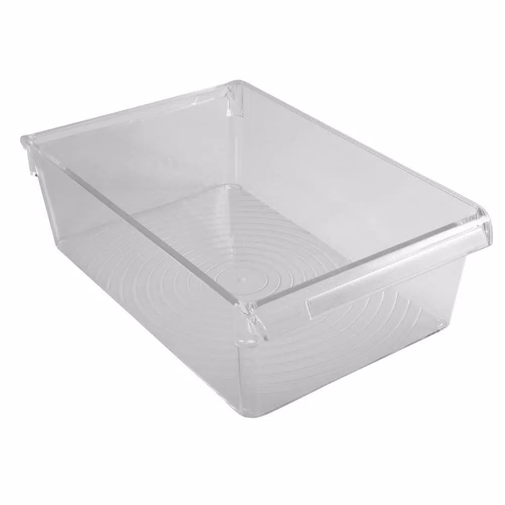 Kitchen Details 2 Pack Slim Refrigerator & Pantry Storage Bins, Airtight Food Containers