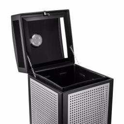 Alpine Industries 40 Gal. Steel Outdoor Commercial Trash Can with Ash Tray Lid thumbnail 2