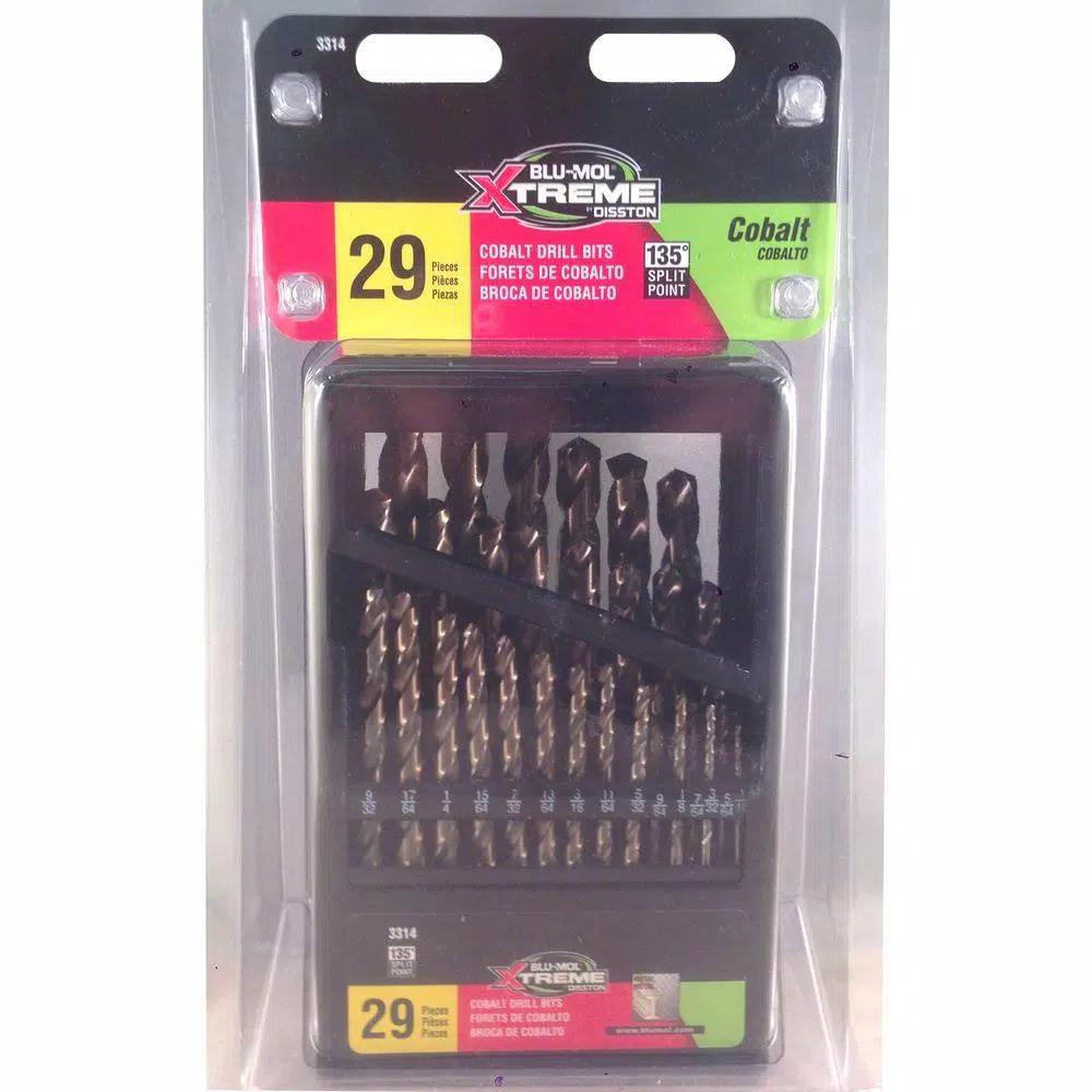 BLU-MOL Xtreme Cobalt M35 29-Piece Twist Drill Bit Set with Metal Index Case
