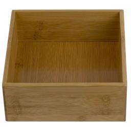 Unbranded Bamboo Drawer Organizer - 6 x 6 x 2.5 in. Rustic Wooden Storage Box for Office, Bathroom, and Kitchen thumbnail 1