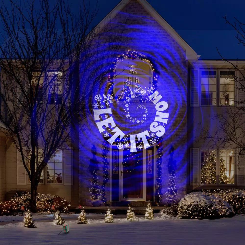 LightShow Blue and White Christmas LightShow Projection Swirling Spirals Projector