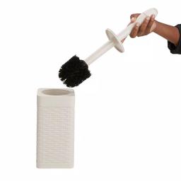 Mind Reader 12 in. Plastic Toilet Brush and Holder Set, Ivory thumbnail 5