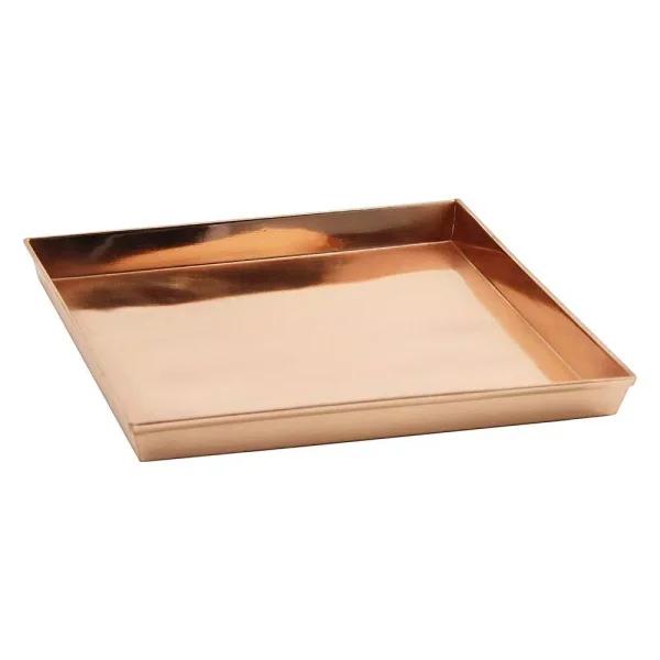 Achla Designs 10.75 in. Square Copper Plated Stainless Steel Decorative Serving Tray
