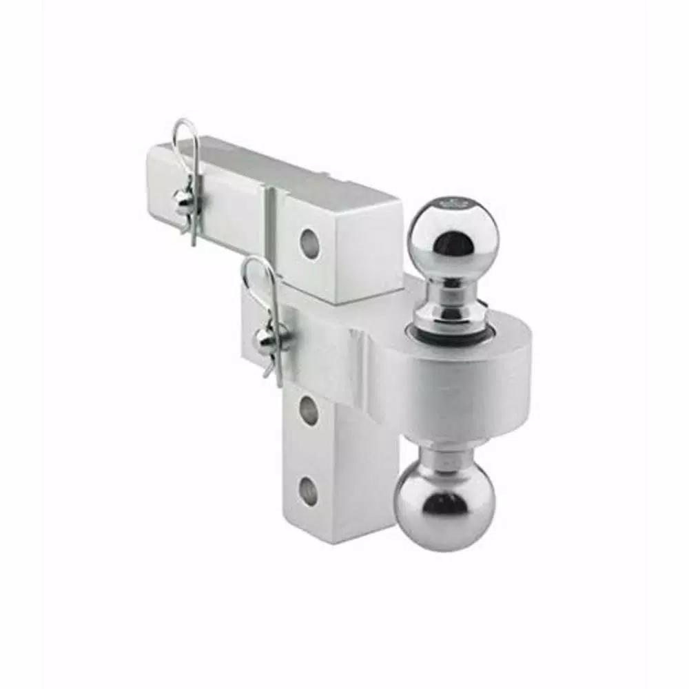 XtremepowerUS Stark 6 in. Adjustable Aluminum Trailer Drop Hitch with Dual Ball Mount