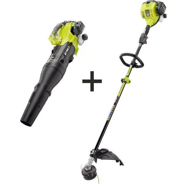 RYOBI 25 cc 2-Cycle Gas Attachment Capable String Trimmer and 520 CFM Jet Fan Blower Combo Kit