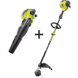 RYOBI 25 cc 2-Cycle Gas Attachment Capable String Trimmer and 520 CFM Jet Fan Blower Combo Kit thumbnail 1
