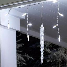 LightShow 75-Light White Shooting Star Icicle LED String Light with Cascading Lights thumbnail 4