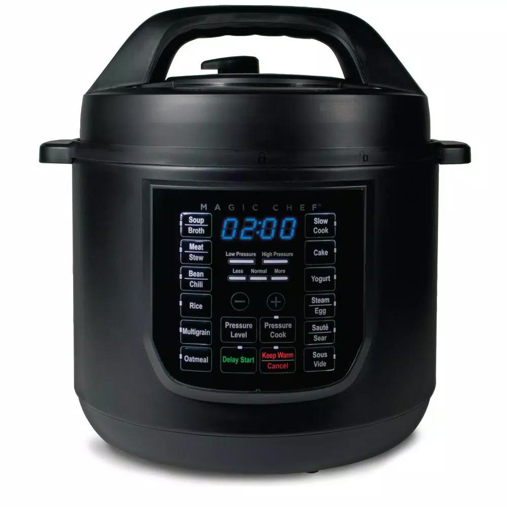 Magic Chef 9-in-1 6 Qt. Matte Black Electric Multi-Cooker with Stainless Steel Interior