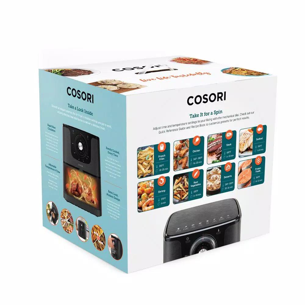 Cosori 5.8 QT Air Fryer with Bonus Skewer Rack Set, 1700W Rapid Air Circulation, Black