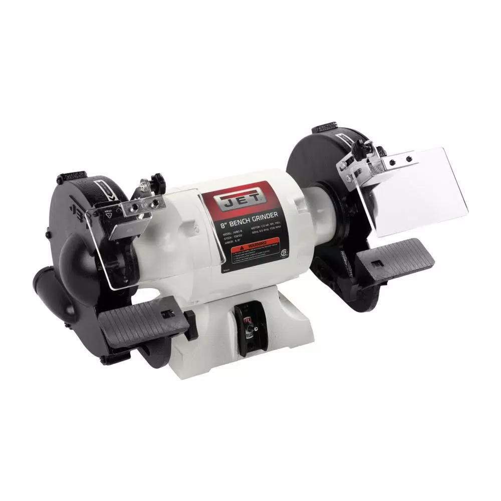 Jet JWBG-8 8 in. 1/2 HP 115-Volt Slow Speed Bench Grinder for Woodworking