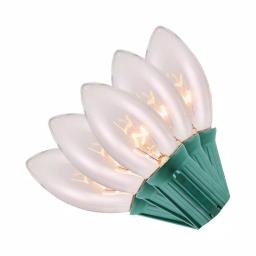 Home Accents Holiday 50 Count C9 Incandescent Christmas String Lights, White, Green Wire (Set of 2) thumbnail 1