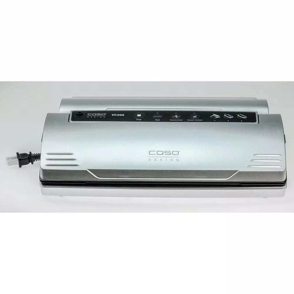 Caso VC 200 Food Vacuum Sealer with Integrated Cutter, Roll Box, and Bonus Bag & Roll Set
