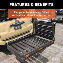 CURT Aluminum Hitch Cargo Carrier with Folding Ramp, 500 lb. Capacity, 2 in. Receiver thumbnail 4