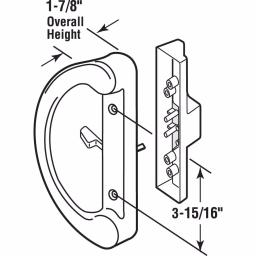 Prime-Line Diecast Metal Patio Door Handle, Reversible Surface Mounted, Black Finish thumbnail 2