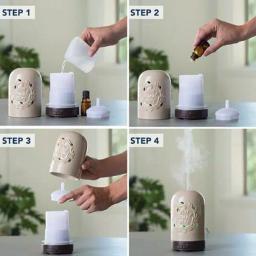 Airome Airom Home Sweet Home Ultrasonic Essential Oil Diffuser - 9.3 in Ceramic Farmhouse Decor thumbnail 4