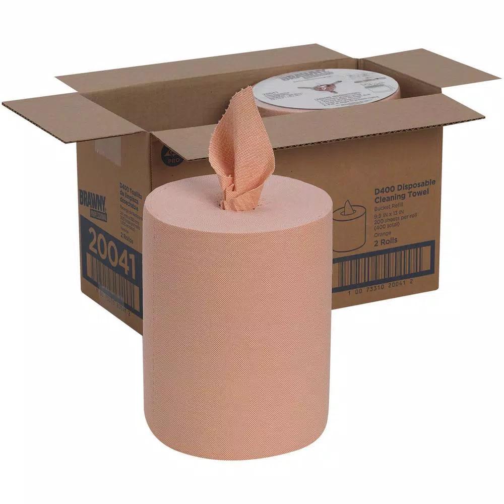 Georgia-Pacific Brawny Professional D400 Orange Disposable Center-Pull Paper Towels, 200 Sheets per Roll, 2 Rolls per Carton