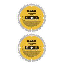 DEWALT 10 in. 24-Teeth Thin Kerf Construction Table Saw Blade (2-Pack) thumbnail 1