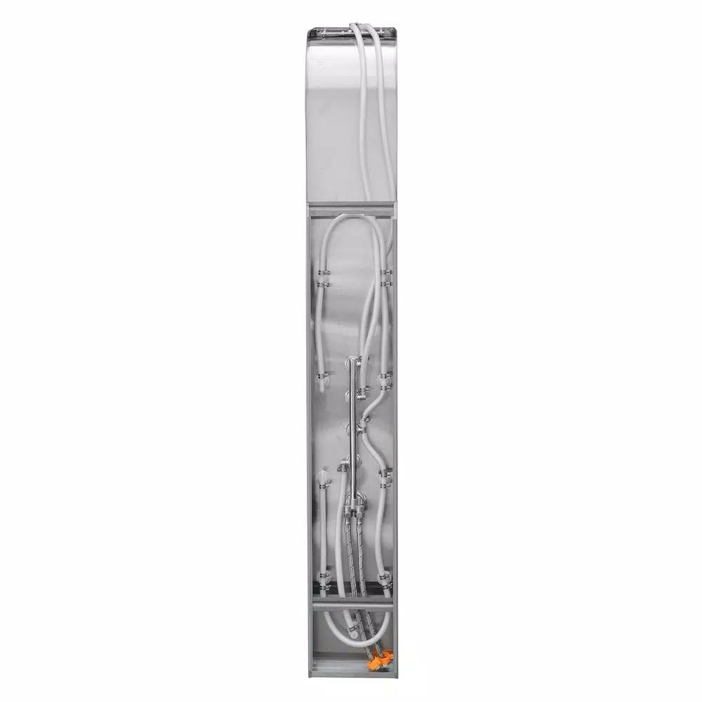 AKDY 65 in. Stainless Steel 8-Jet Shower Panel System with Rainfall Head, Handshower & Tub Spout