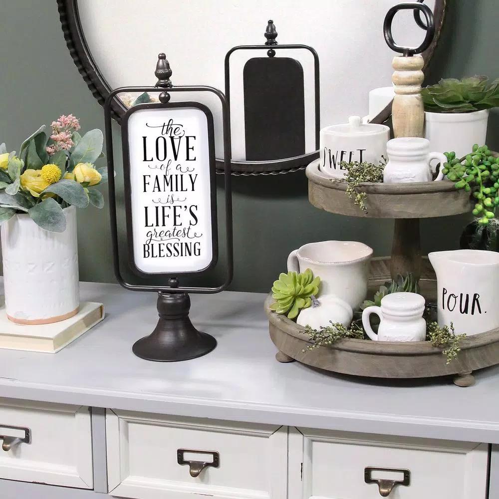 Stratton Home Decor Stratton Home Love of a Family Metal Tabletop Accent - Farmhouse Decorative Sign