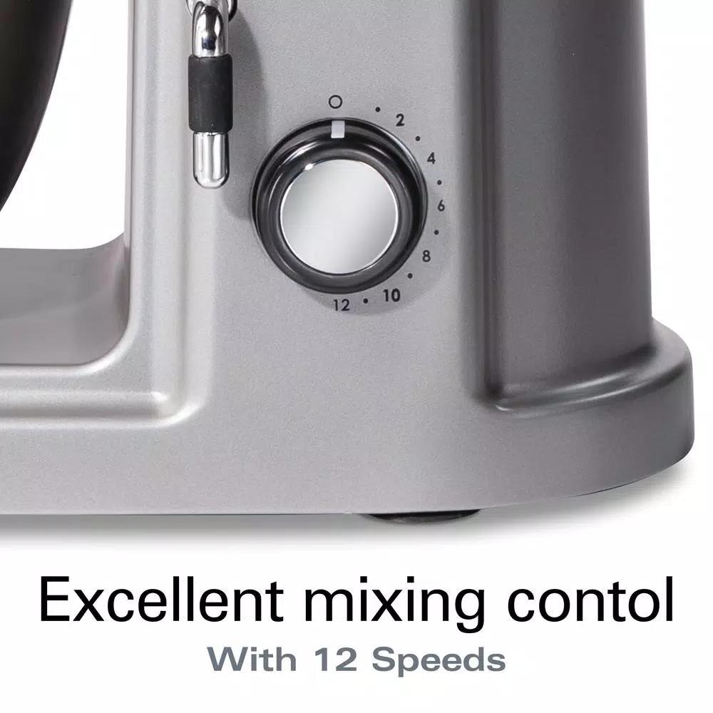 Hamilton Beach Professional All-Metal 12-Speed Stand Mixer, 4.5 Qt. Stainless Steel Bowl, Silver