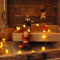 LUMABASE Jack O' Lantern LED Mini String Lights with Timer, Waterproof Battery Operated Pumpkin Lights, Set of 2 thumbnail 5