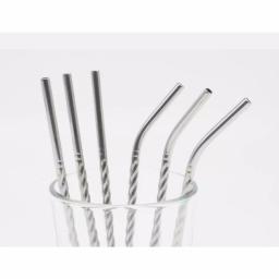 ExcelSteel 14 Pc Reusable Stainless Steel Mini Straw Set with Cleaning Brushes thumbnail 4