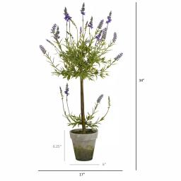 Nearly Natural 34 in. Artificial Lavender Topiary Tree in Clay Planter thumbnail 2