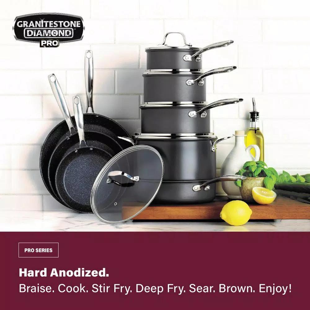 GraniteStone Professional 13-Piece Hard Anodized Nonstick Cookware Set