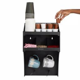 Mind Reader Wall Mount Coffee Station Organizer with 4 Mug Hooks and Heat-Resistant Pod Storage thumbnail 3