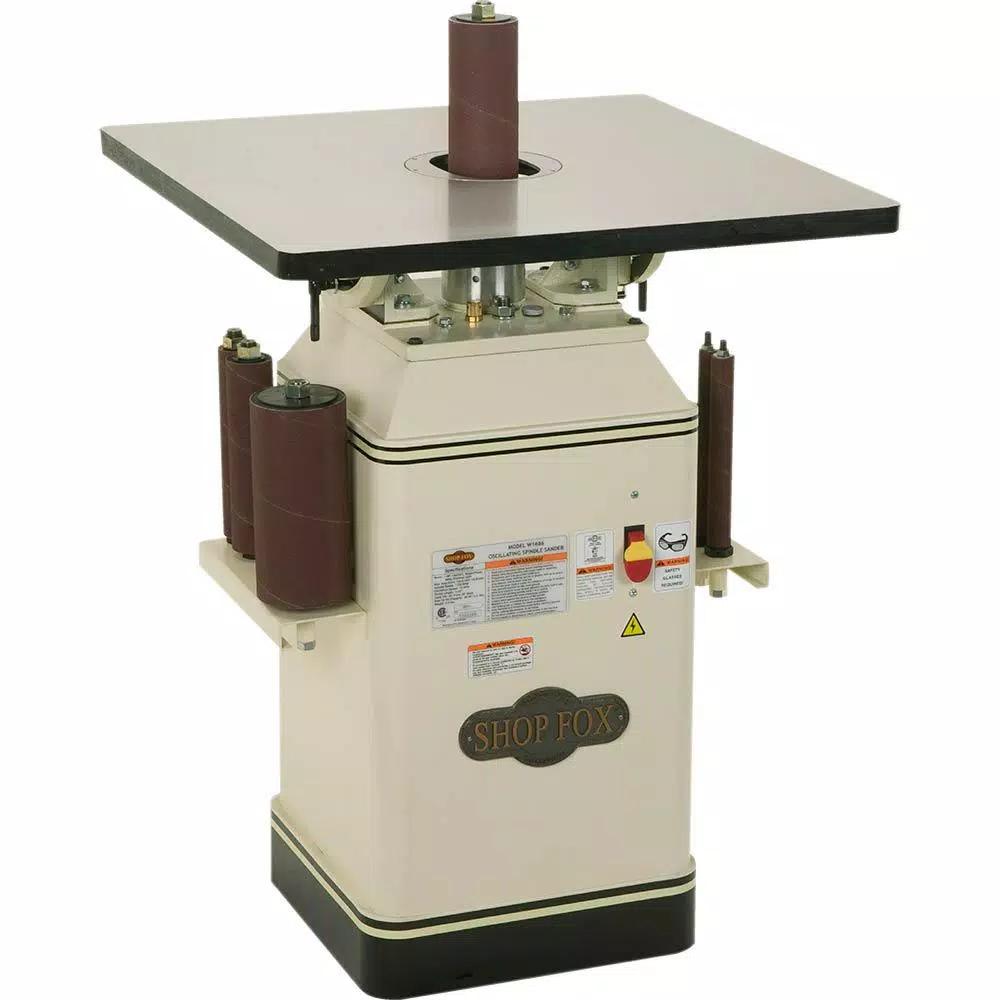 Shop Fox W1686 1 HP Oscillating Spindle Sander with 25.25 in. Cast-Iron Table