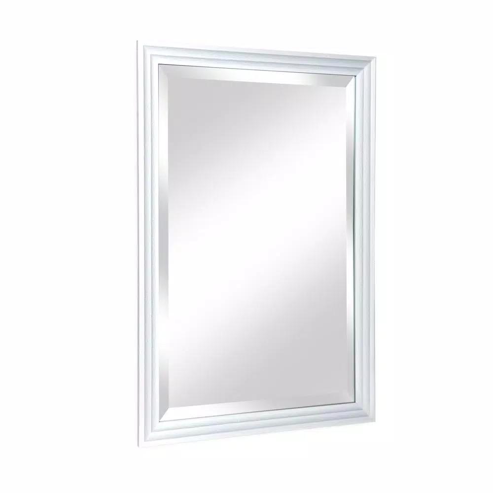 Alpine Art & Mirror Natural White Beveled Glass Accent Mirror, 24 x 36 in.