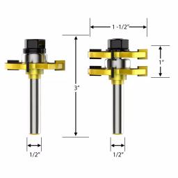 Stalwart Tungsten Carbide Tongue and Groove Router Bit Set with Wood Storage Case, 2-Piece thumbnail 2