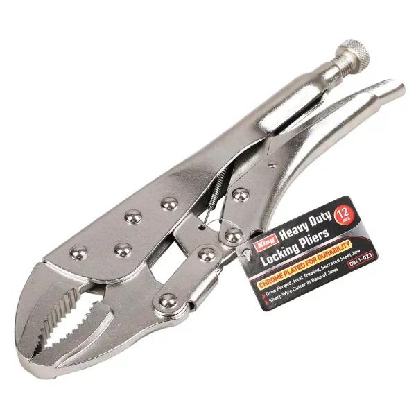 KING 12 in. Heavy-Duty Locking Pliers, Curved Jaw, Drop-Forged Carbon Steel