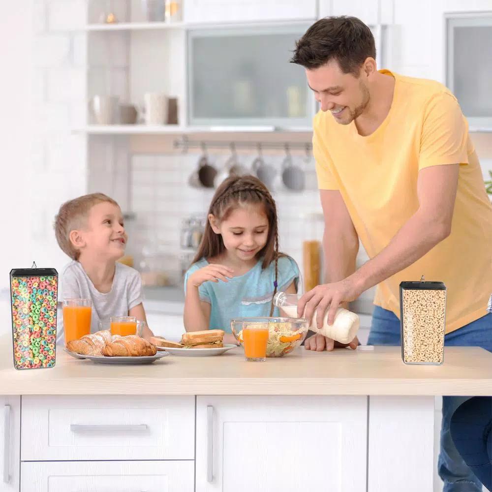 Classic Cuisine 8-Piece Airtight Plastic Food Storage Container Set, Stackable Rectangular Canisters