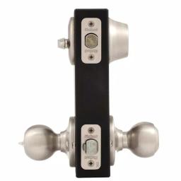 Kwikset Polo Satin Nickel Entry Door Knob and Single Cylinder Deadbolt Combo Pack with Microban thumbnail 2